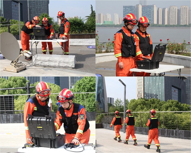 浙江杭州消防救援支队开展大震巨灾应急通信实战化拉动训练(图1)
